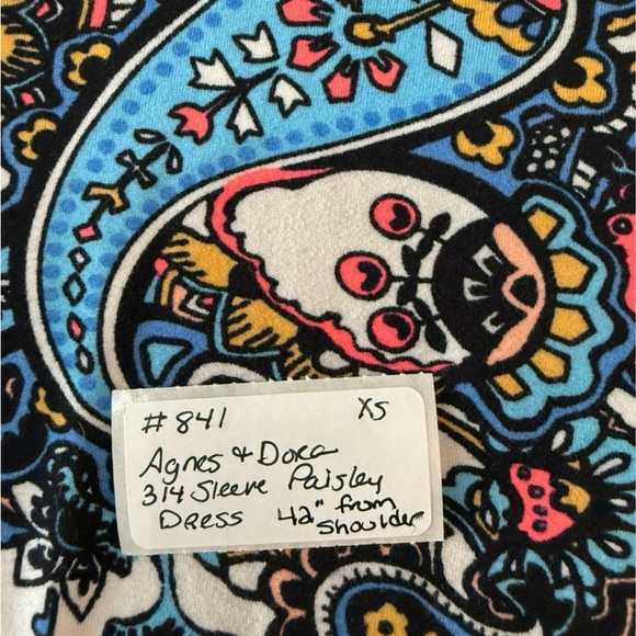 Agnes & Dora Multicolor Paisley Long Sleeve Dress in XS. #841 - Picture 5 of 6